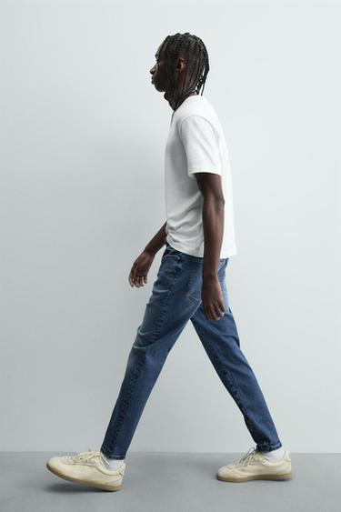 JEANS SKINNY CROPPED FIT - Azul da Zara
