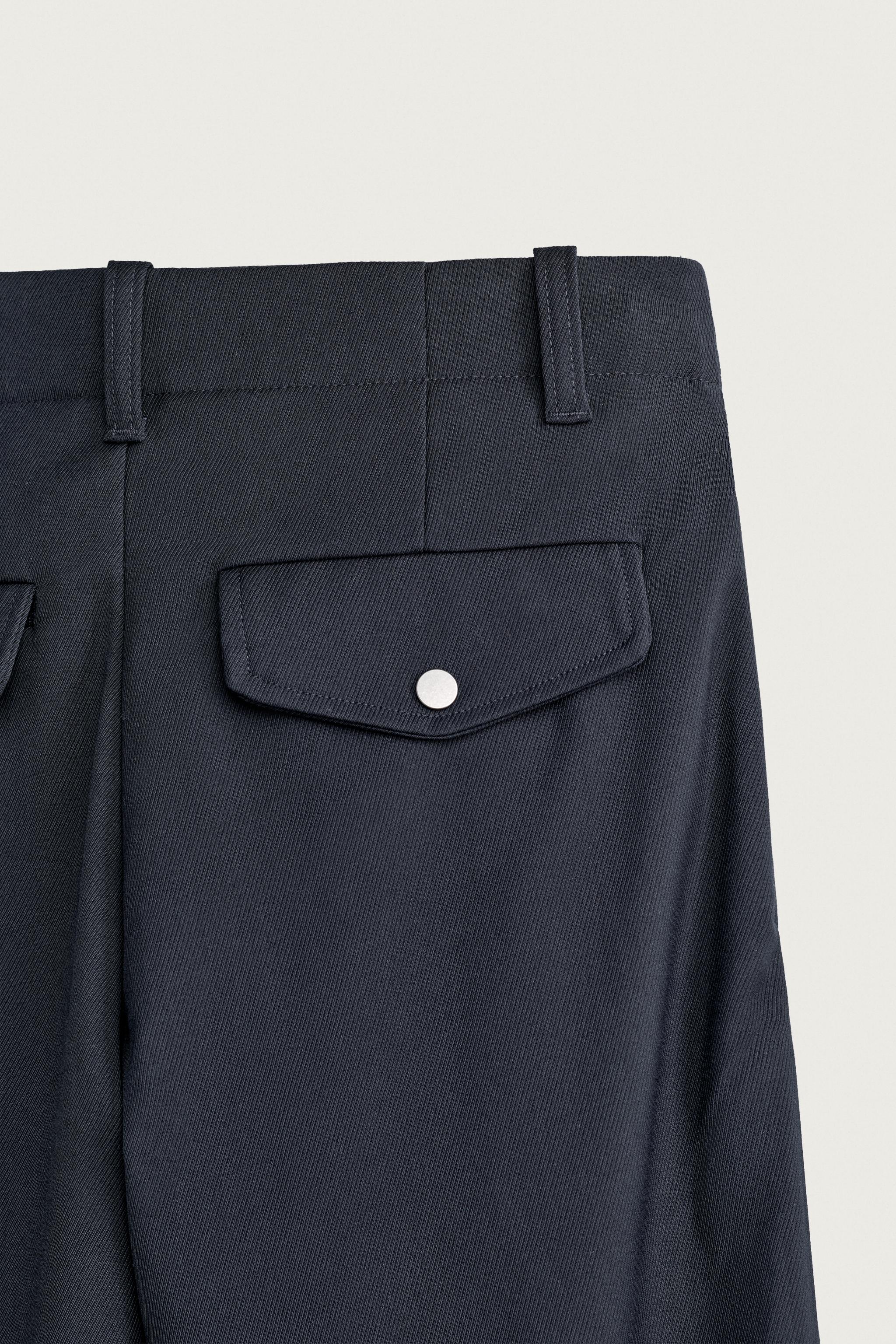 Мужские брюки Zara STRAIGHT-FIT PANTS WITH TABS — фото 8