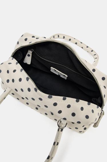 PRINTED SPLIT SUEDE BOWLING BAG - Ecru by Zara - Image 5
