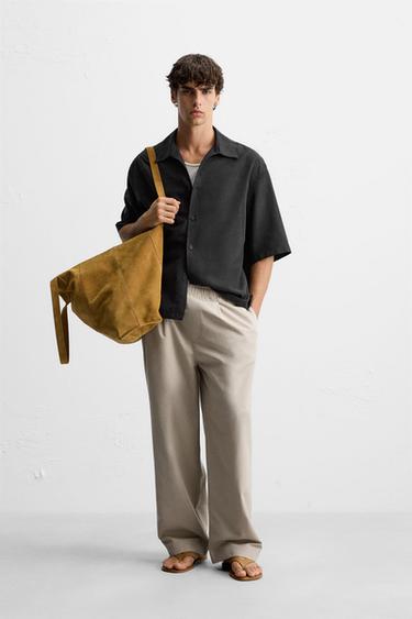 CALÇAS REGULAR FIT CINTURA JOGGER - Areia da Zara - Imagem 0