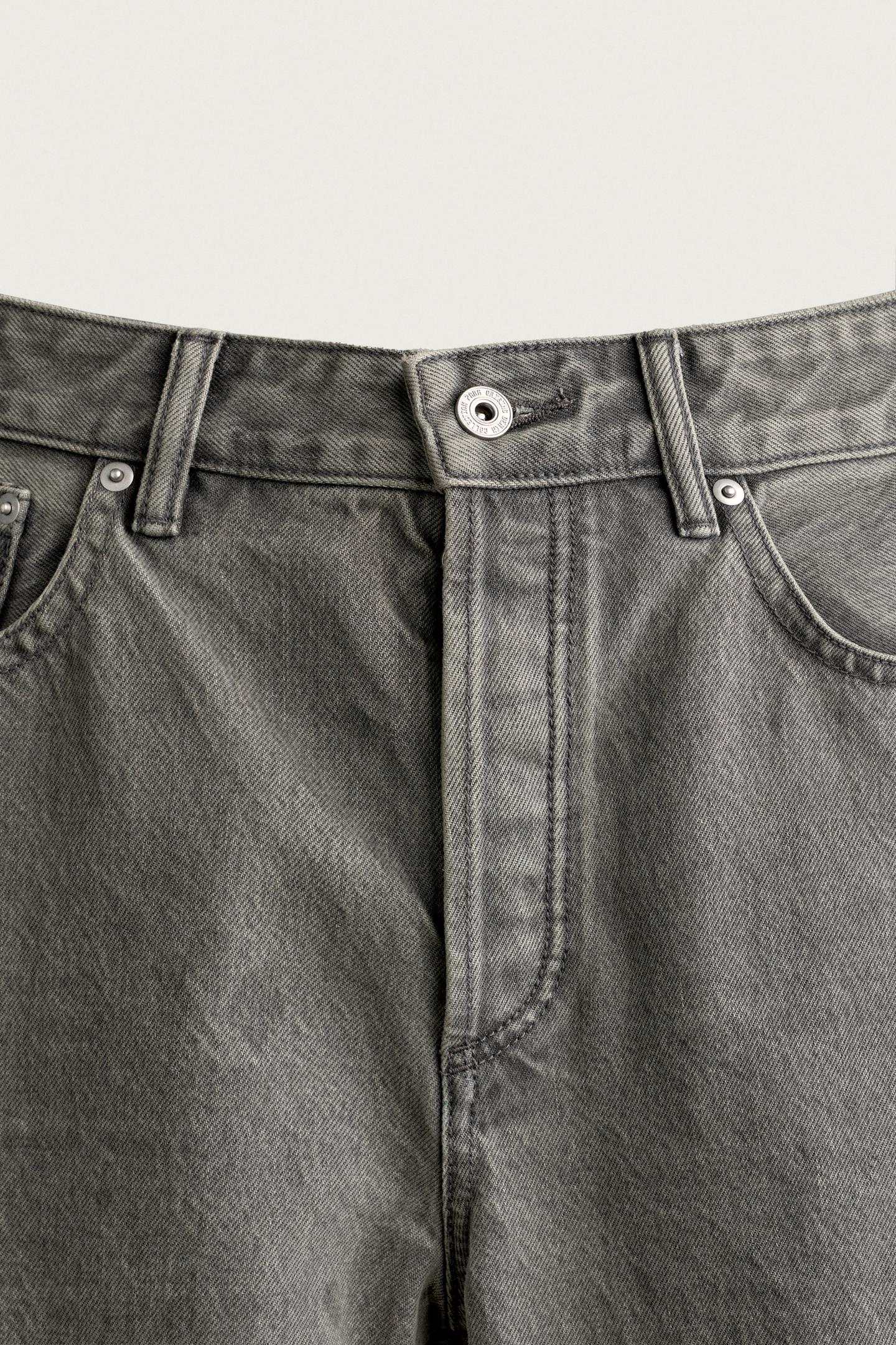 Мужские джинсы Zara Relaxed Fit, цвет: Серый — фото 8