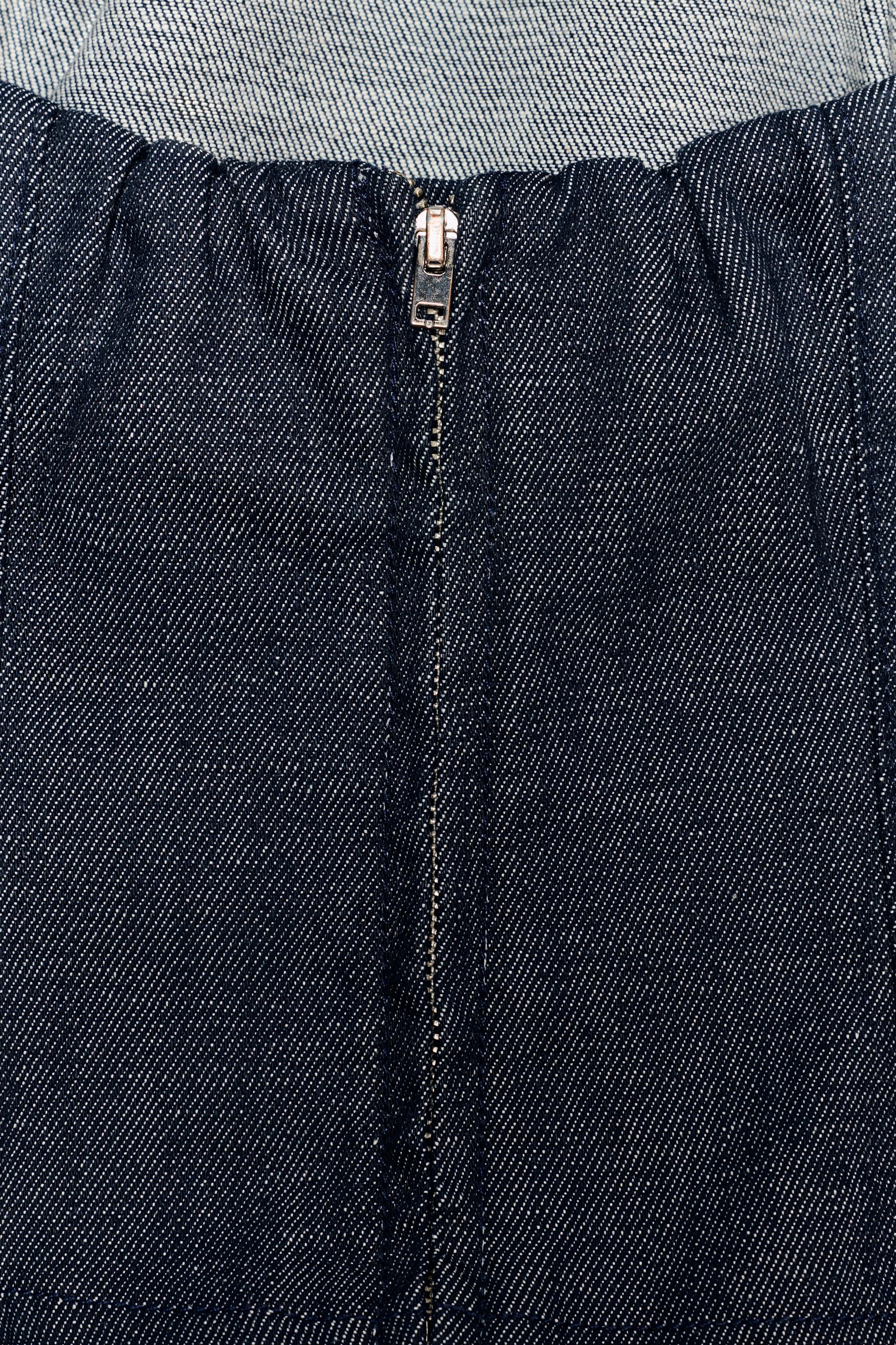 TOP DENIM TRF BUSTIER