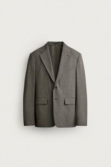 КОСТЮМНЫЙ БЛЕЙЗЕР REGULAR FIT С УЗОРОМ «ГУСИНАЯ ЛАПКА» — РЫЖЕВАТО-КОРИЧНЕВЫЙ от Zara