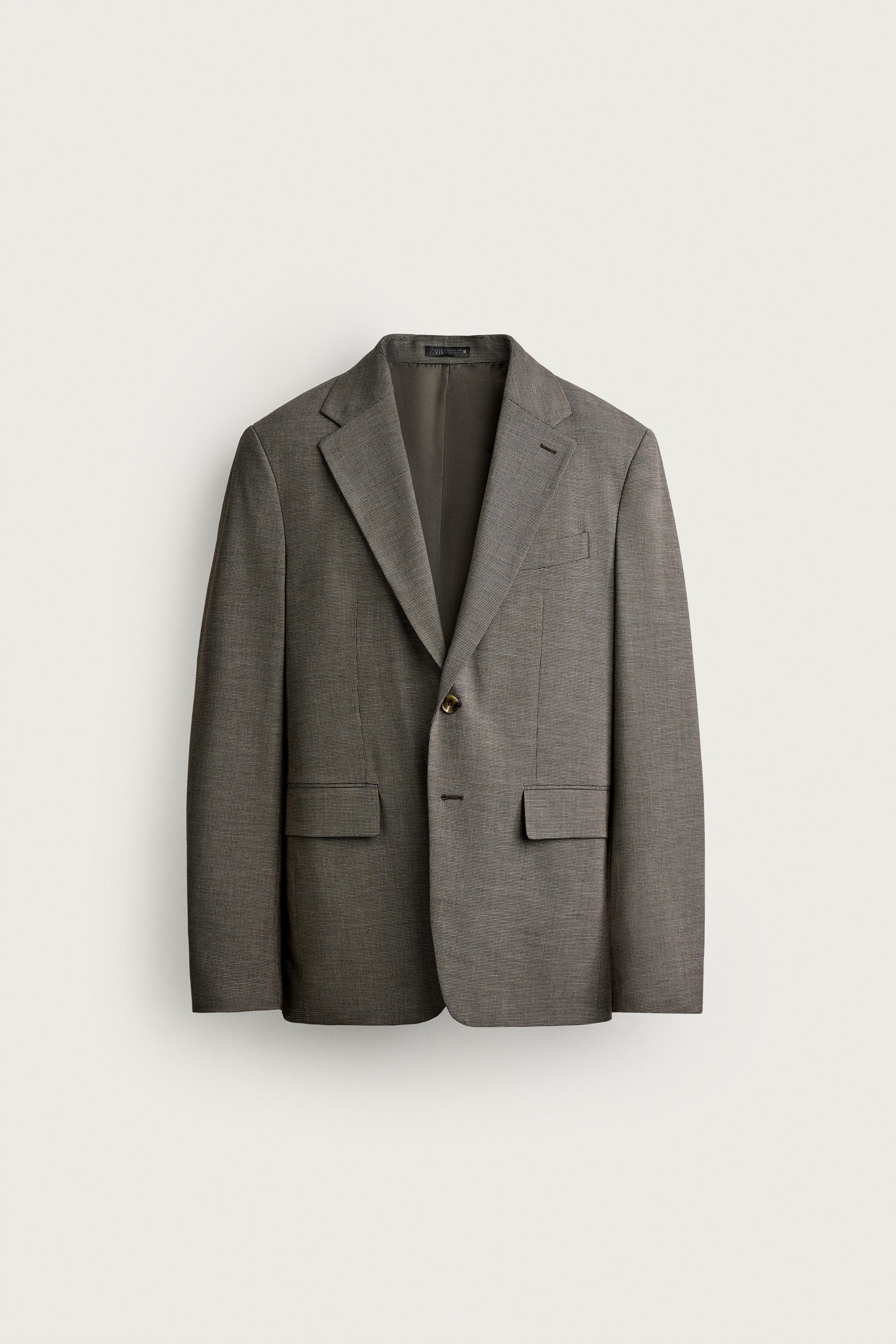 HOUNDSTOOTH REGULAR FIT SUIT BLAZER