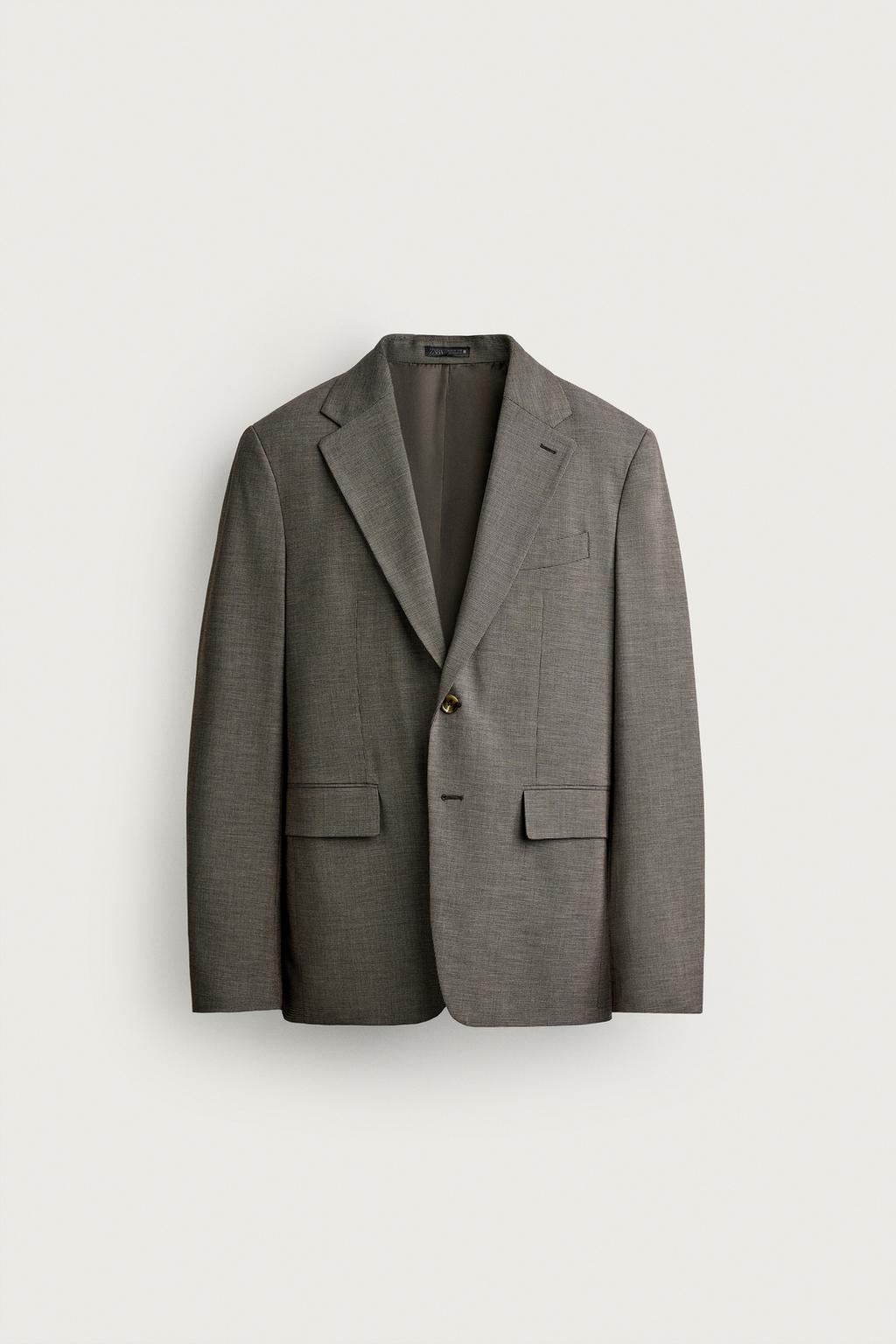 HOUNDSTOOTH REGULAR FIT SUIT BLAZER