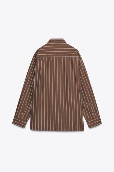 OVERSIZE SHIRT - Dark brown by Zara - Image 6