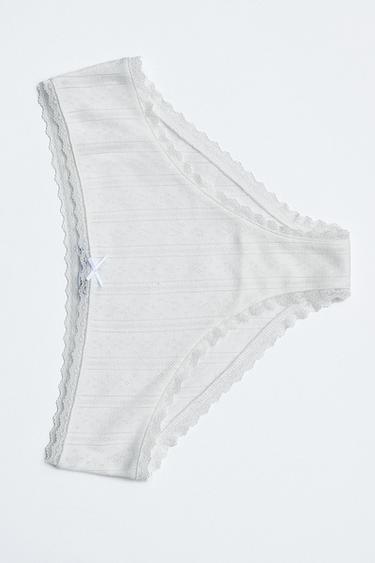 LACE POINTELLE BRIEFS - White de Zara - Image 5