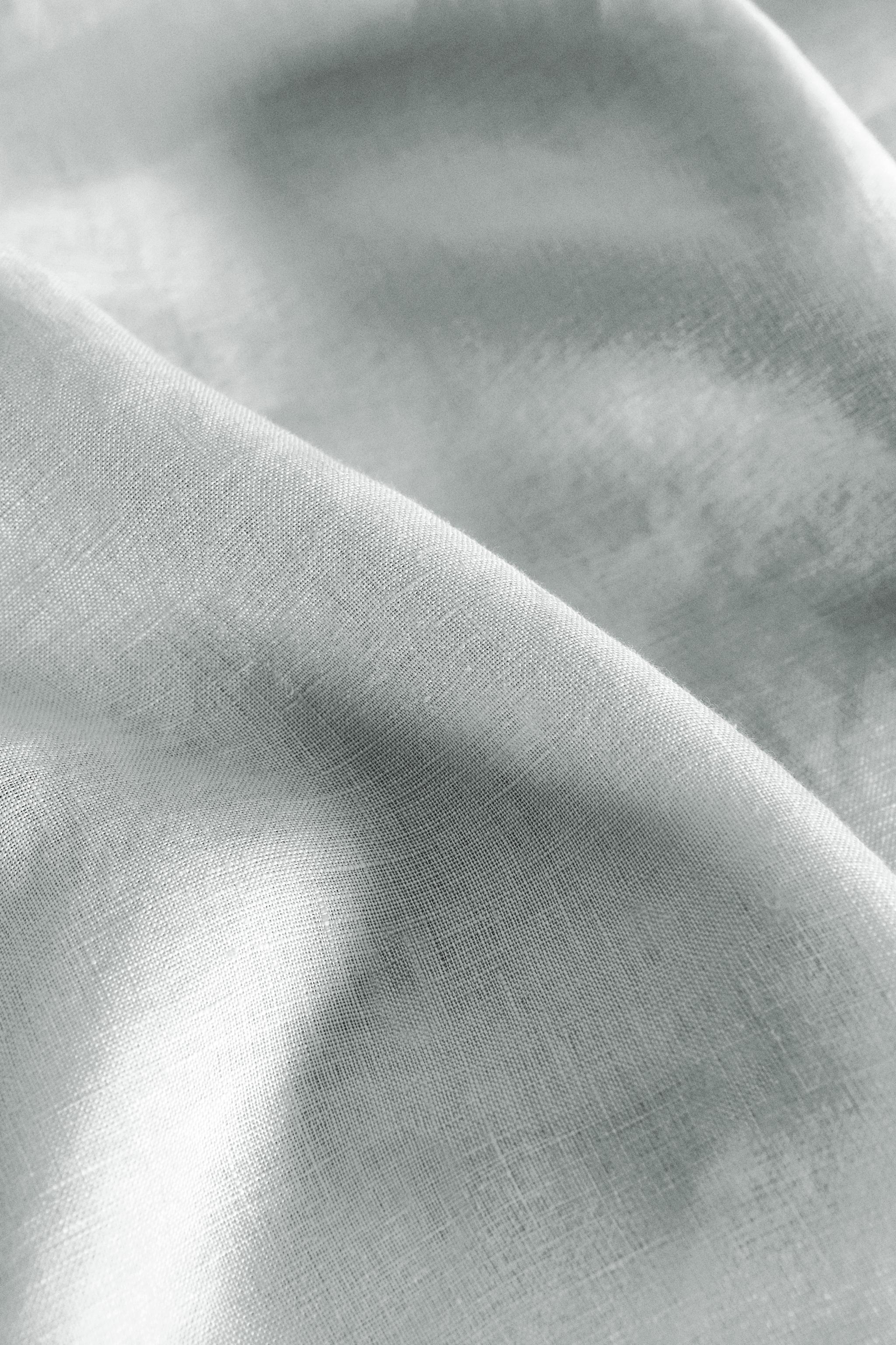 ウォッシュリネン ボックスシーツ - グレー/ブルー | ZARA Japan / 日本