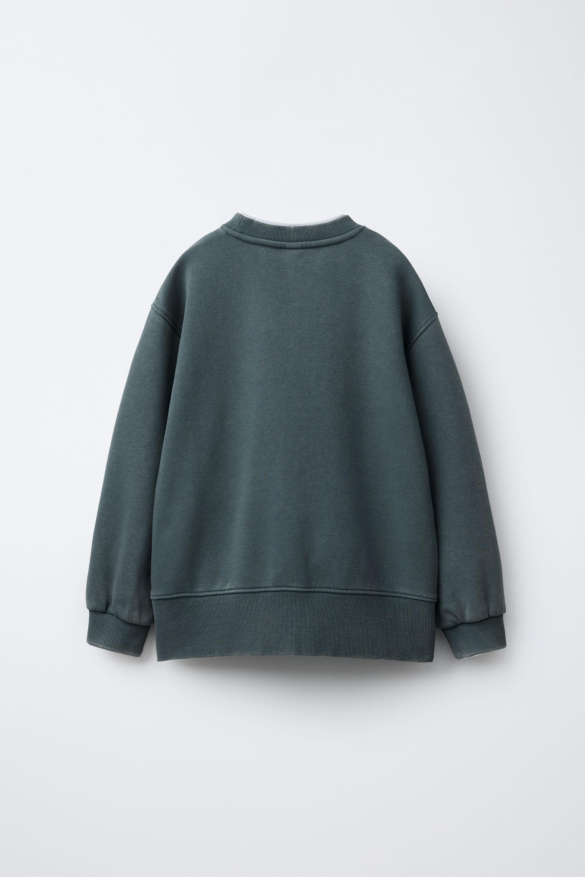 TEXT SWEATSHIRT AND RIBBED LEGGINGS SET