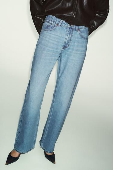 JEANS Z.03 STRAIGHT TIRO ALTO LONG LENGTH - Azul claro de Zara
