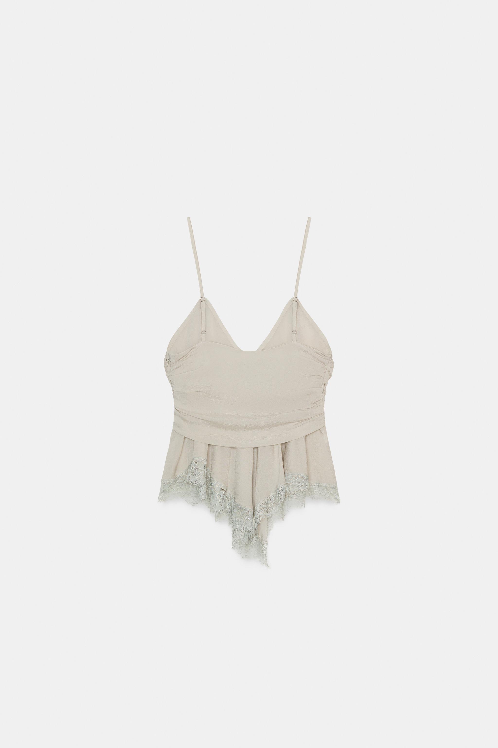 TOP EN GEORGETTE ET DENTELLE