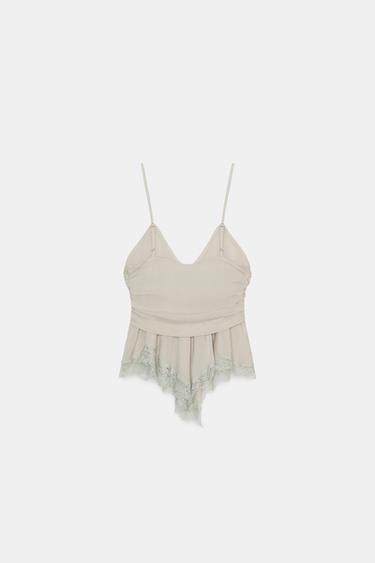 GEORGETTE LACE TOP - Grey by Zara - Image 5