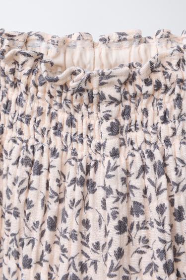 PANTALON TEXTURÉ À FLEURS - Écru de Zara - Image 2