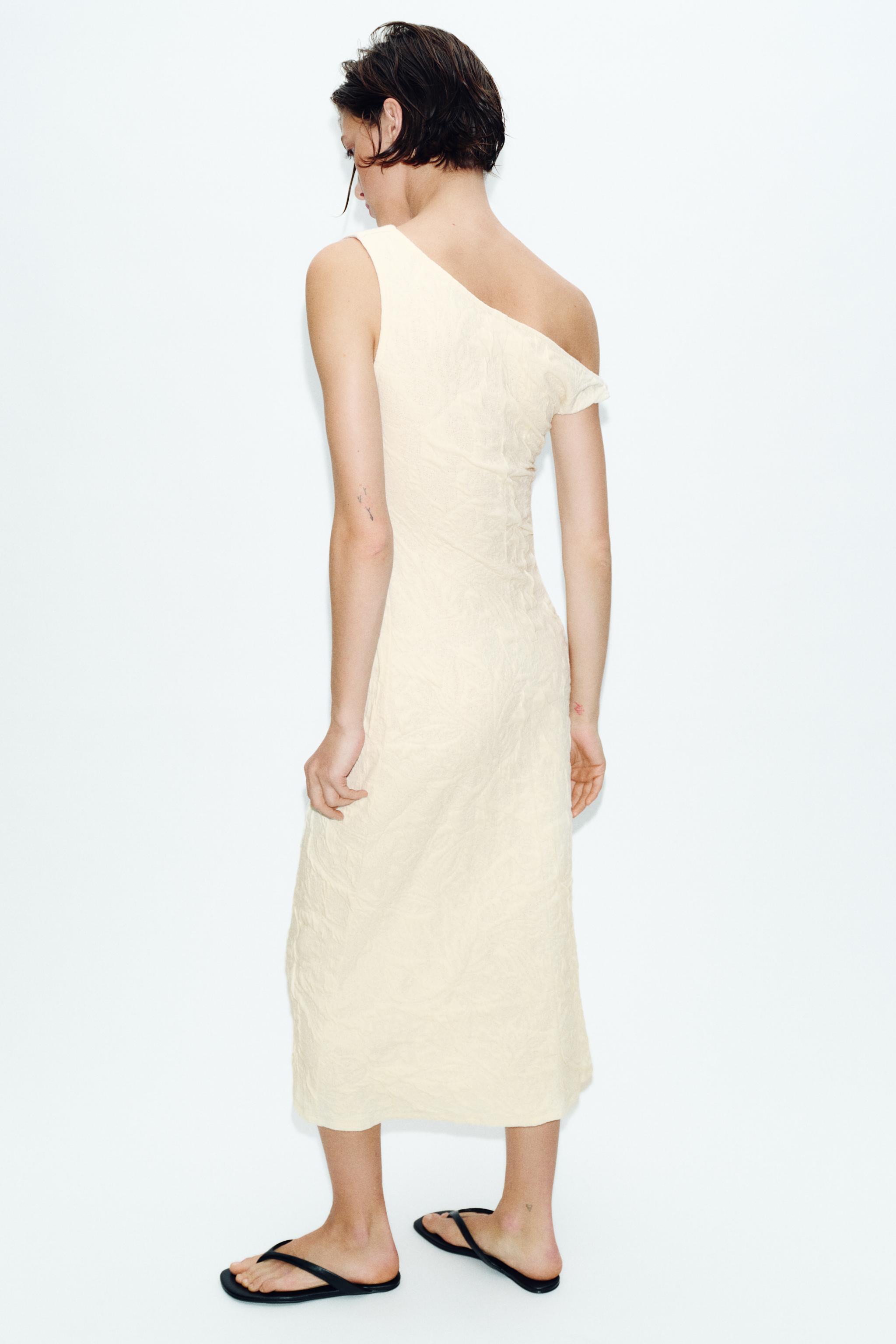 PLEATED JACQUARD DRESS