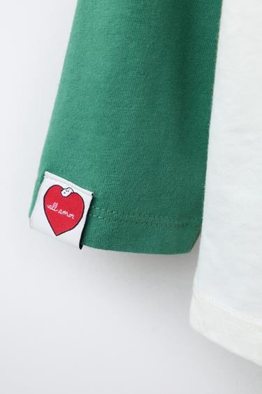 T-SHIRT MANCHES RAGLAN SNOOPY PEANUTS™ - Écru / Vert de Zara - Image 4