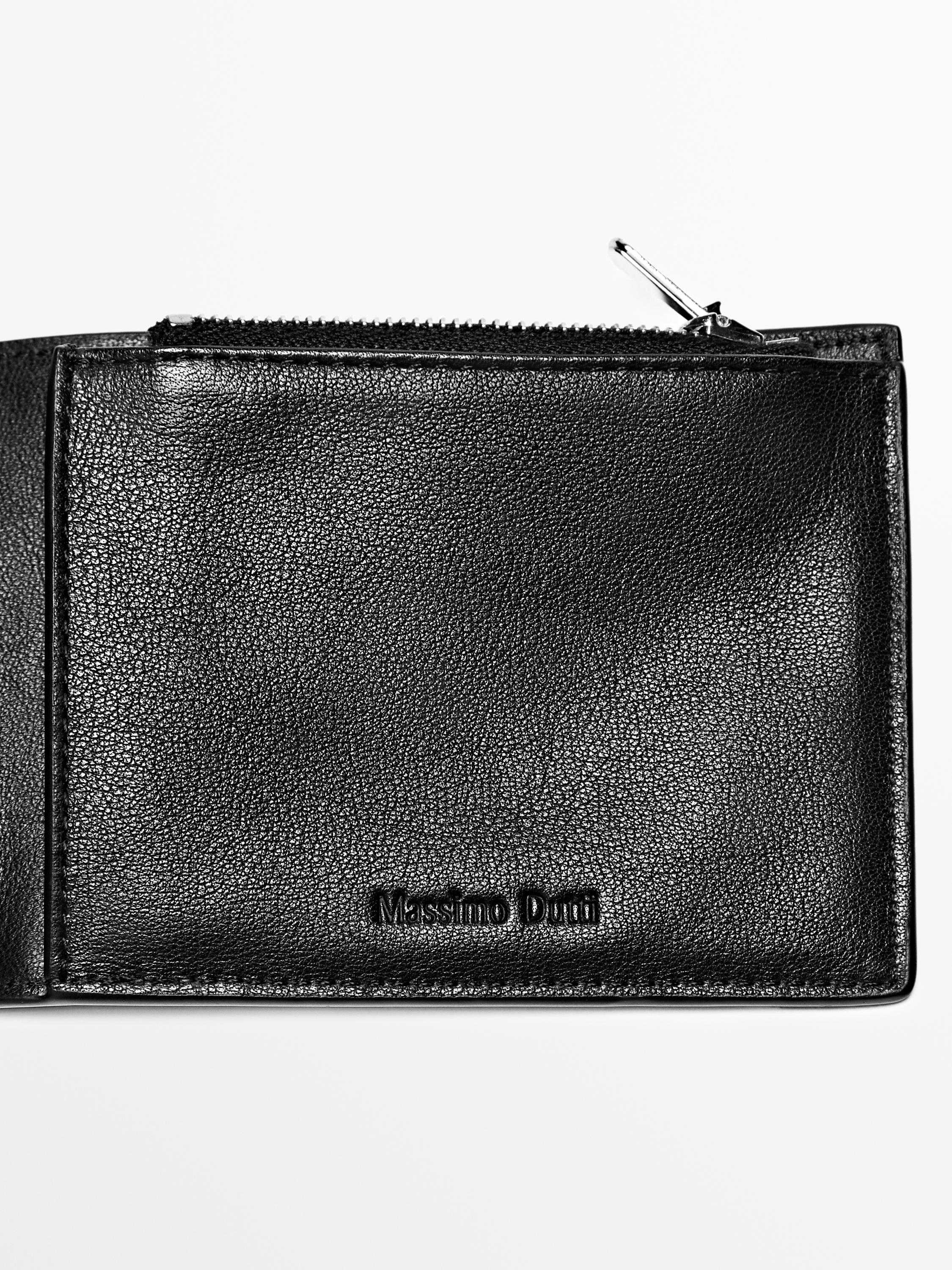 Horizontal nappa leather wallet with purse