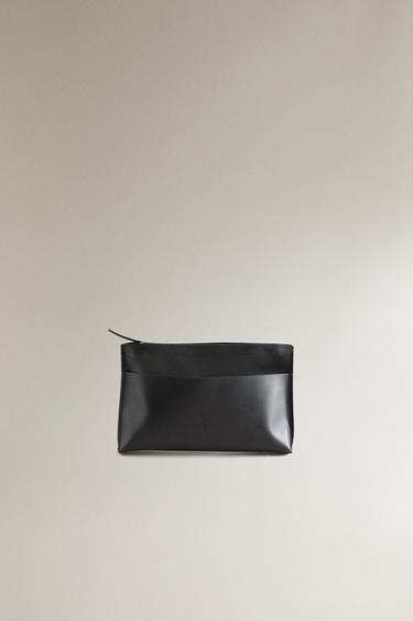 NÉCESSAIRE CLUTCH DE PELE - Preto da Zara - Imagem 0
