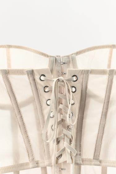 CORSET À ARCEAUX AVEC NŒUD - Écru de Zara - Image 6