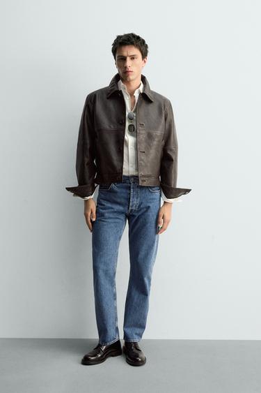 JEANS STRAIGHT ANKLE FIT - أزرق الخاص بـ Zara