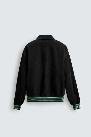 CORDUROY JACKET WITH EMBROIDERED PATCHES - Black by Zara - Image 8