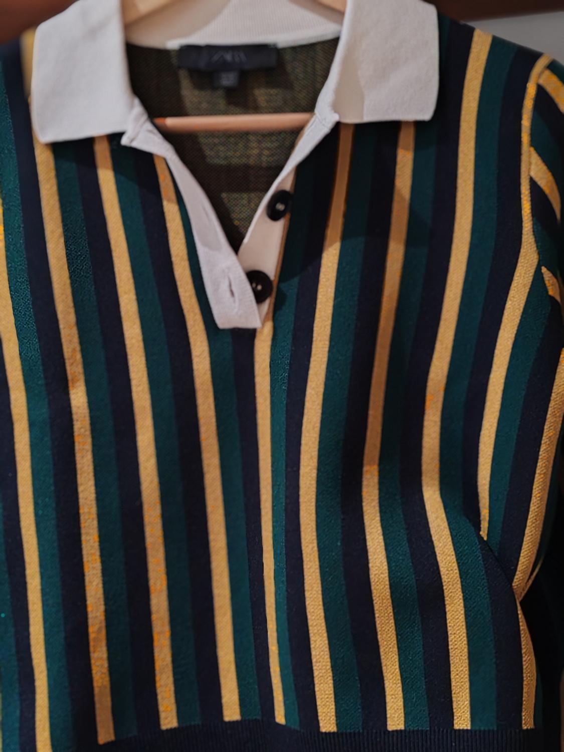 STRIPED POLO KNIT SWEATER - Image 6