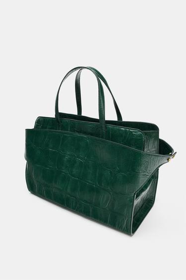 SAC CITY EN CUIR EFFET RELIEF - Vert de Zara - Image 3