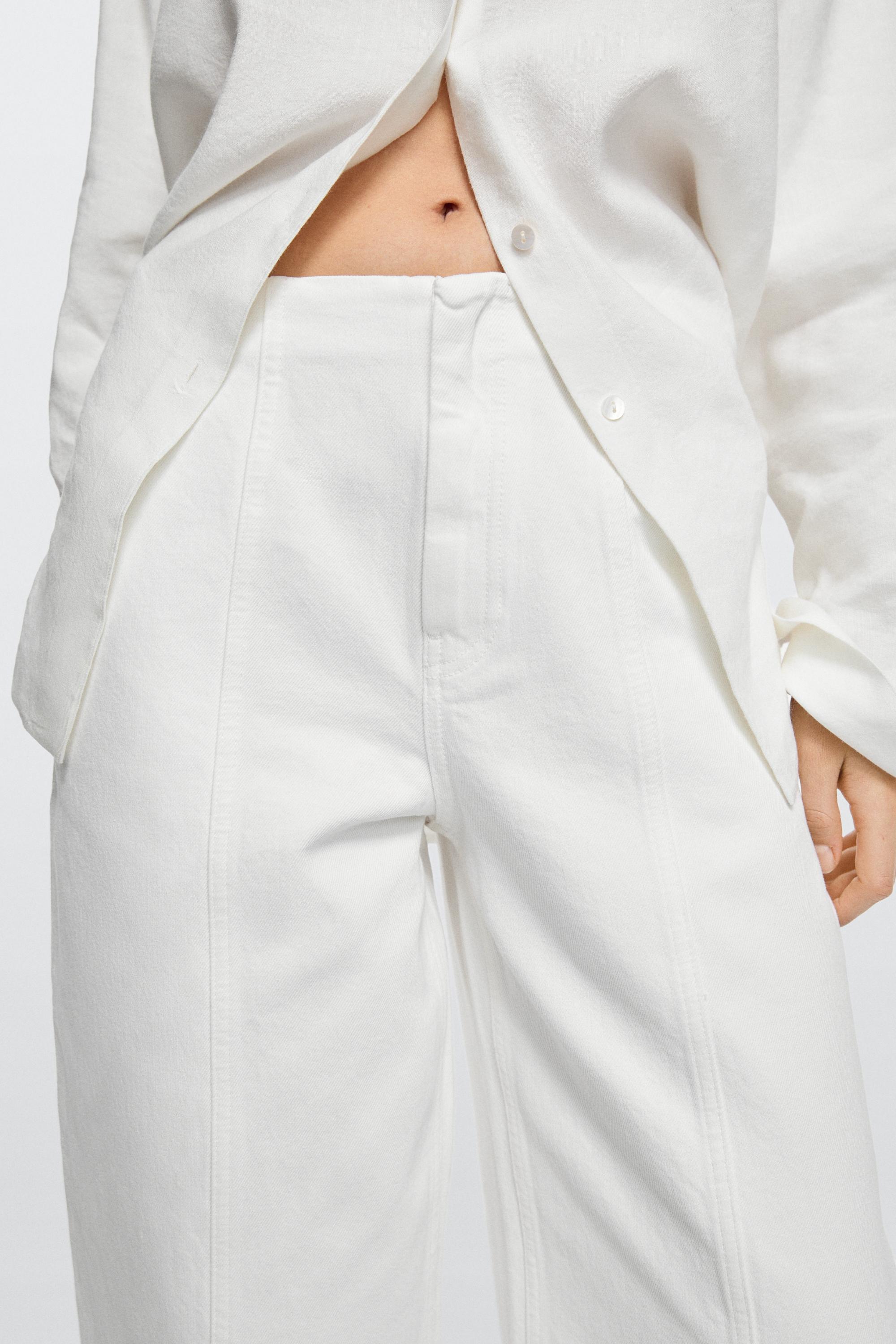 Jean barrel fit coutures apparentes