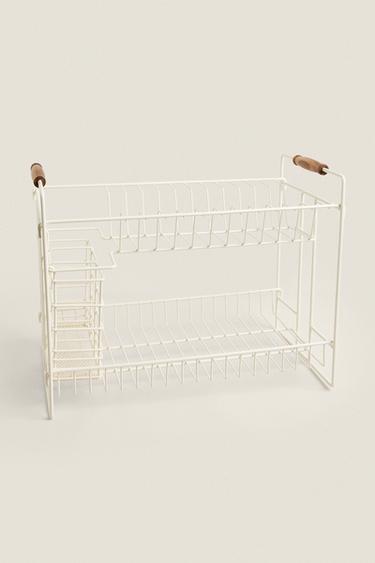 LACQUERED METAL DISH DRAINER - Cream by Zara - Image 1