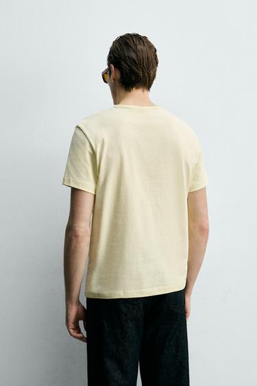 REGULAR FIT T-SHIRT - Light yellow by Zara - Image 2