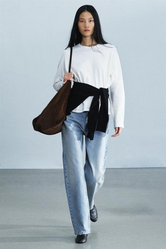 CONTRAST STITCH T-SHIRT - Oyster-white by Zara - Image 0