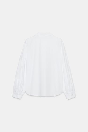 CHEMISE À COL CLAUDINE - Blanc de Zara - Image 1
