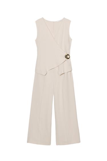 GOLD APPLIQUÉ JUMPSUIT - Ecru by Zara