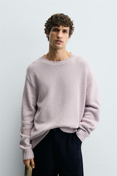 TEXTURED SWEATER - Lilac by Zara