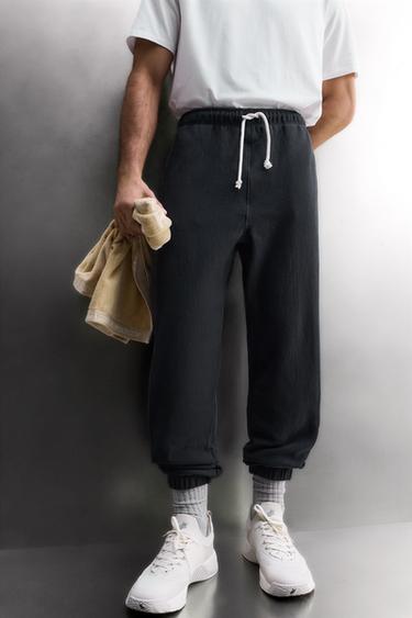 PANTALON DE JOGGING D'ENTRAÎNEMENT BASIQUE - Bleu marine de Zara - Image 4