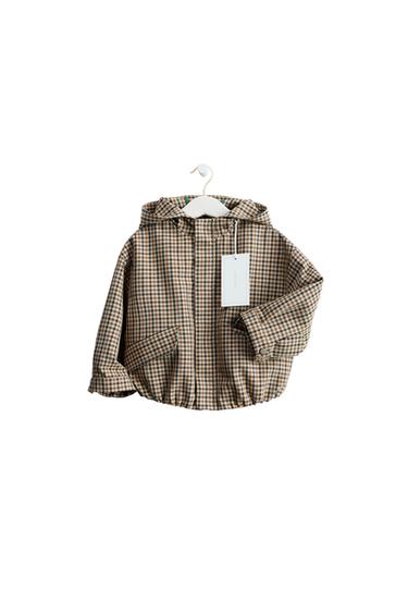 ZARA TIMELESS - CAÇADORA CAPUTXA ESTAMPAT DE QUADRES - Beix de Zara