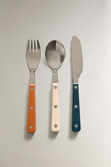 CHILDREN'S CUTLERY SET IN WARM COLOURS (SET OF 3) - Multicoloured by Zara - Image 0