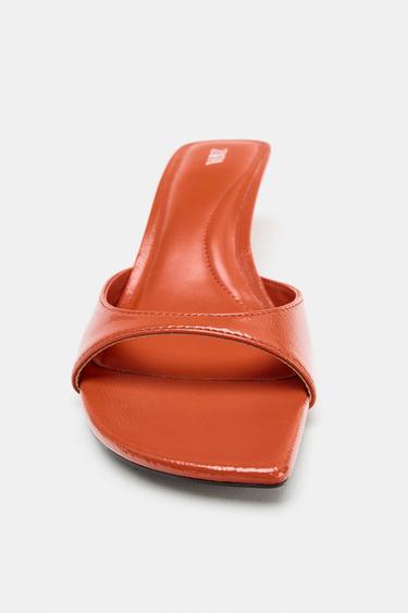 MULES SANDALES À TALONS - Orange de Zara - Image 4