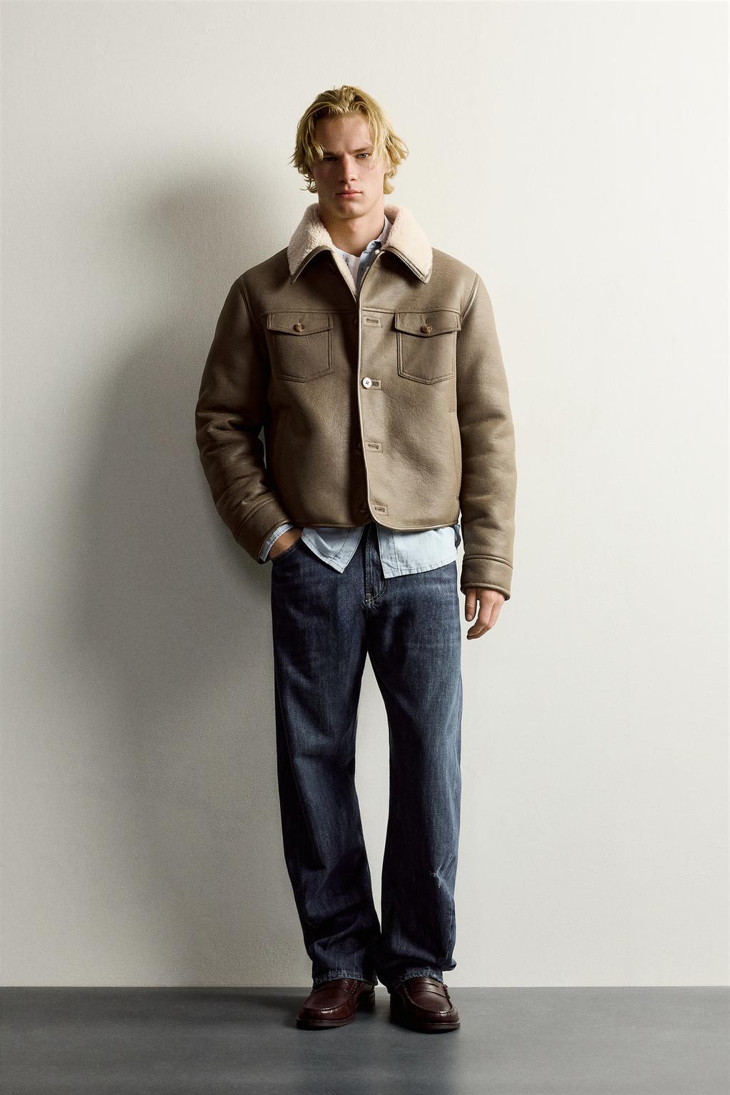 DOUBLE-FACED LEATHER EFFECT JACKET