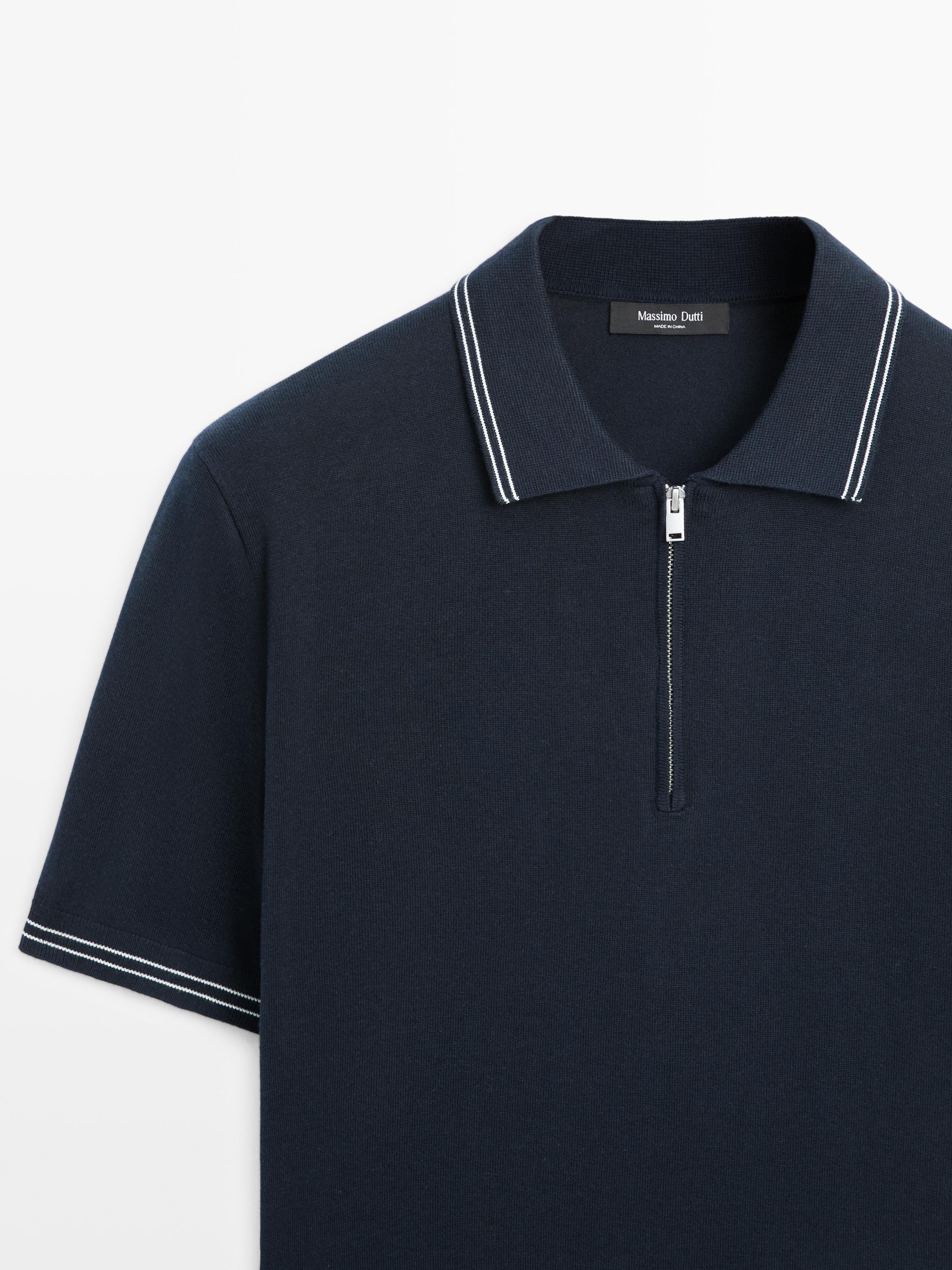 Pull polo en maille à détail de col