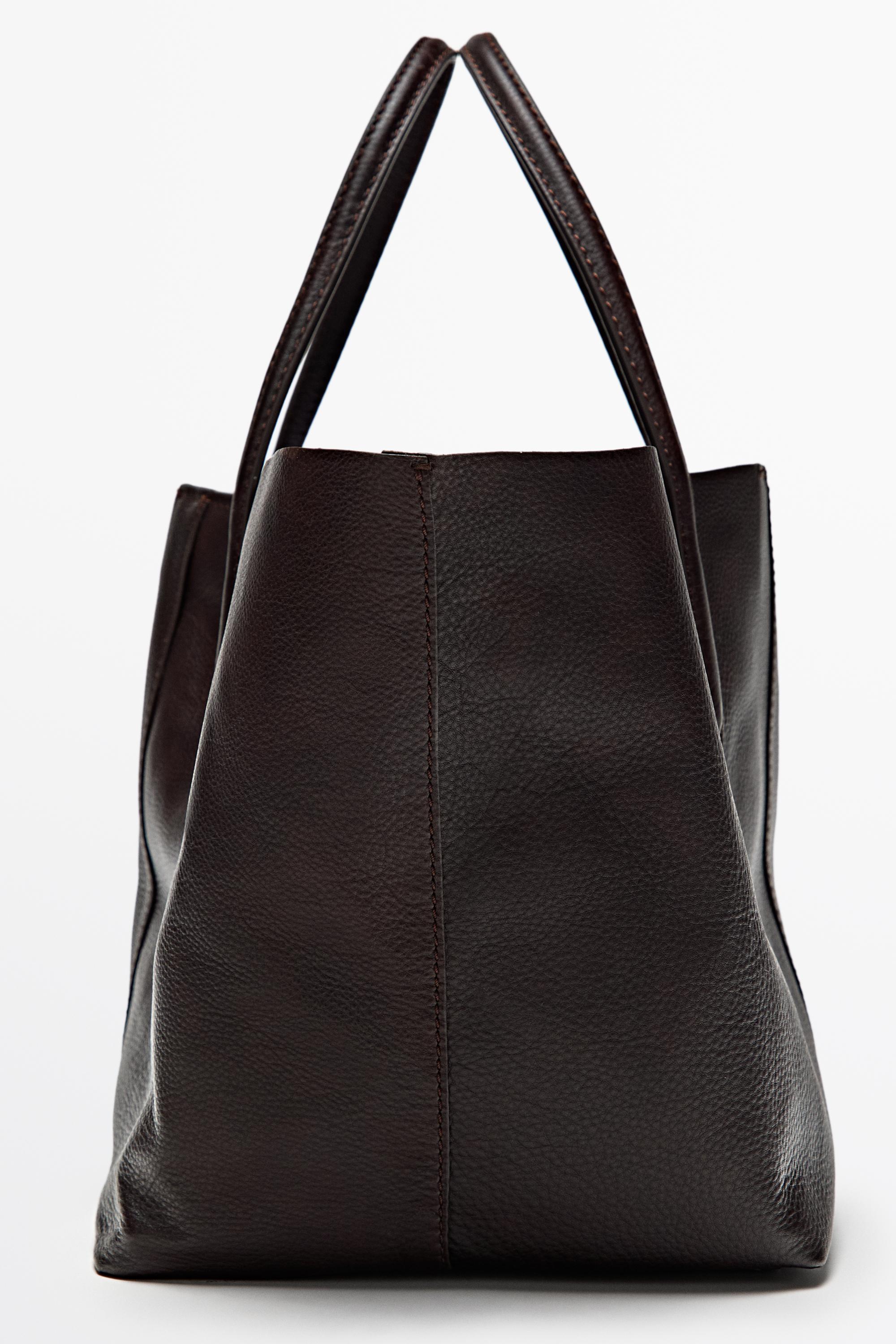Tote bag medium en cuir nappa