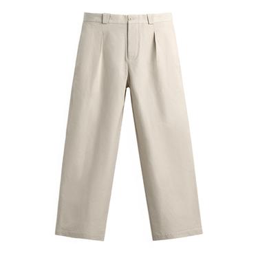 PANTALON STRAIGHT FIT COTON ET LYOCELL - Sable de Zara