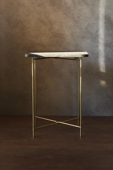 MARBLE SIDE TABLE - Grey / Tan by Zara