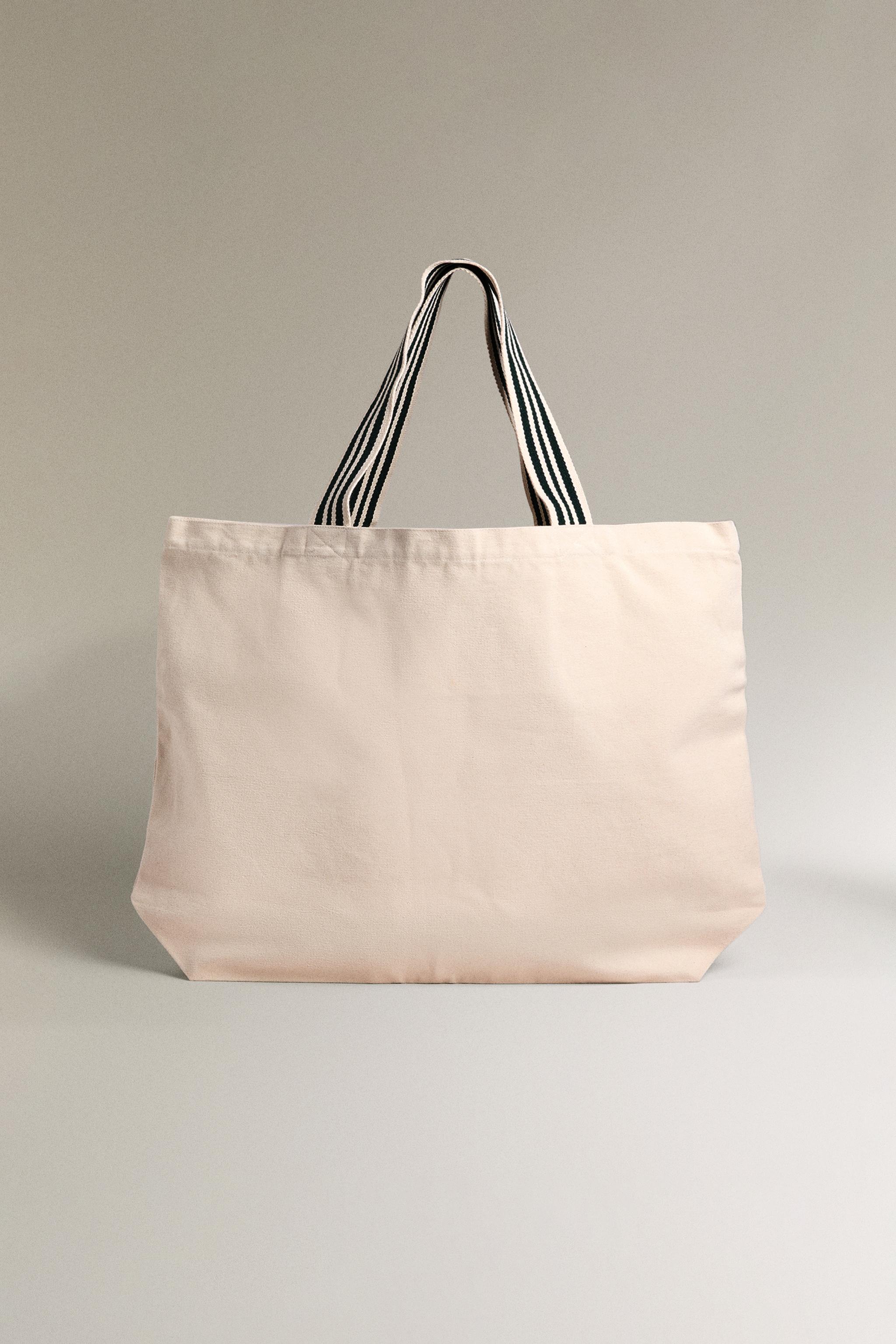 Zara BEIGE sold CANVAS SHOPPER BAG