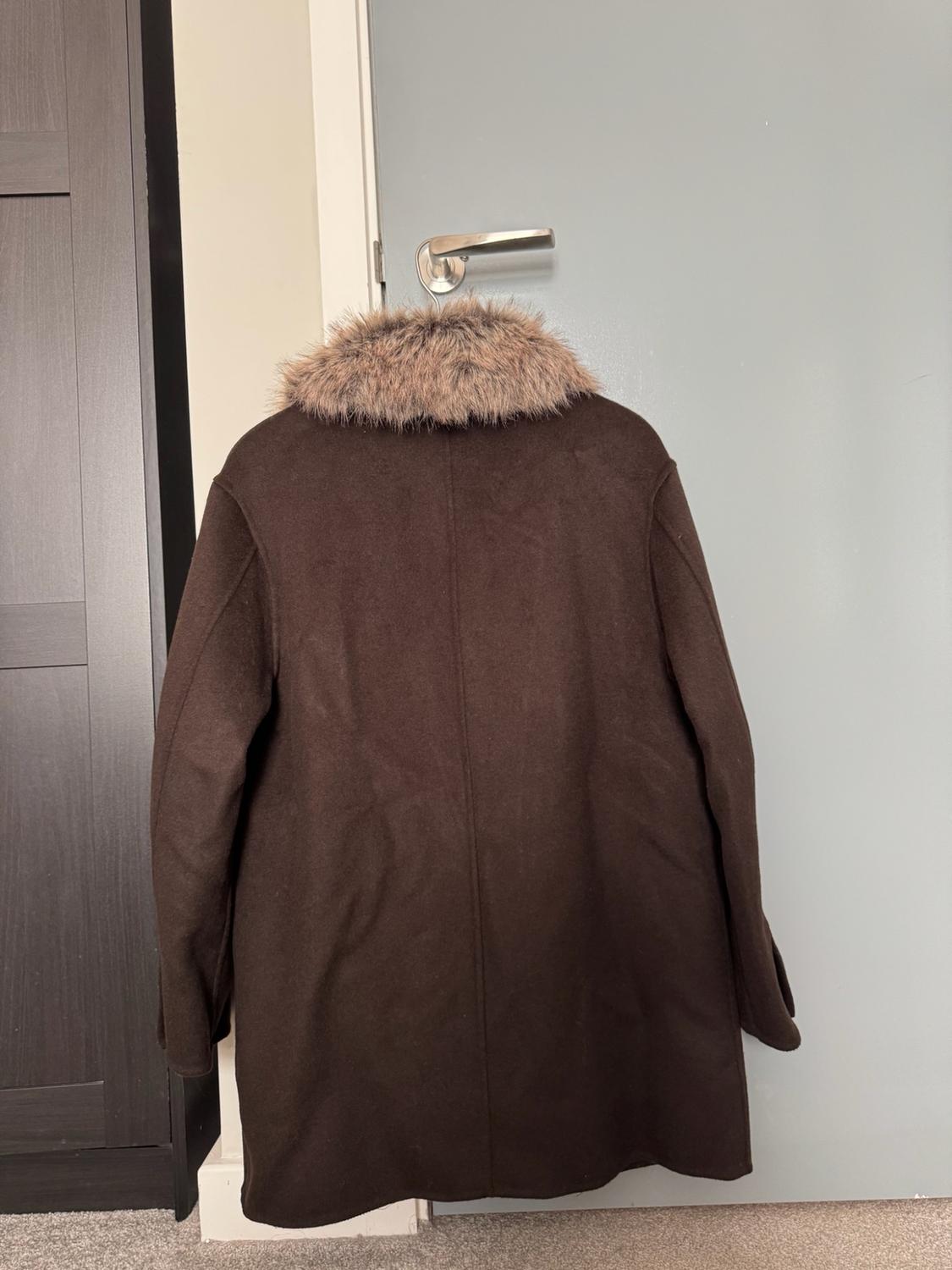 WOOL COAT WITH FAUX FUR COLLAR ZW COLLECTION - Image 4