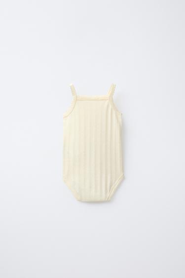 3-PACK OF RIBBED CUT-OUT BODYSUITS - Yellow by Zara - Image 2