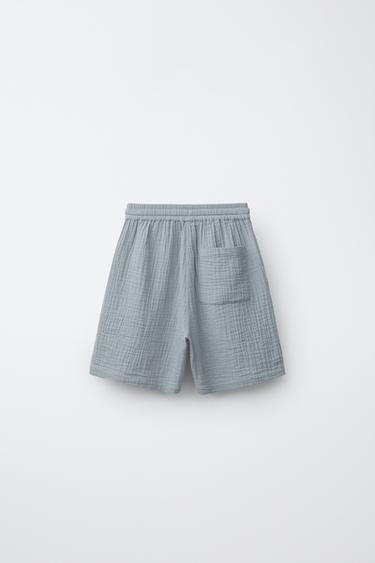 SHORT TEXTURÉ - Bleu / Gris de Zara - Image 1
