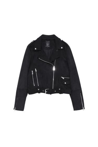 FAUX SUEDE BIKER JACKET