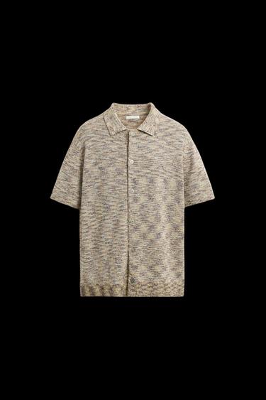 HEMD AUS BOUCLÉ-GEWEBE - grau-beige von Zara - Bild 0