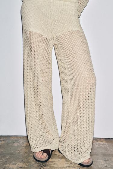 PANTALON FIL MÉTALLISÉ - Doré de Zara - Image 2