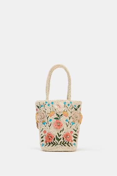 MINI BOLSO DE MANO ABALORIOS - blanco de Zara